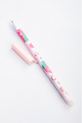 Ручка гелева, 0,5 мм, пиши-стирай, "Фрукти"